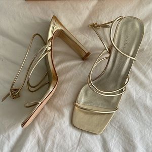 NWT Gold Strappy Heels